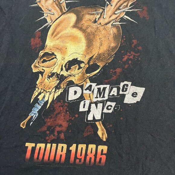 Metallica Damage Inc Tour 1986 T Shirt Men L Black Graphic Band Tee Concert - Picture 2 of 8